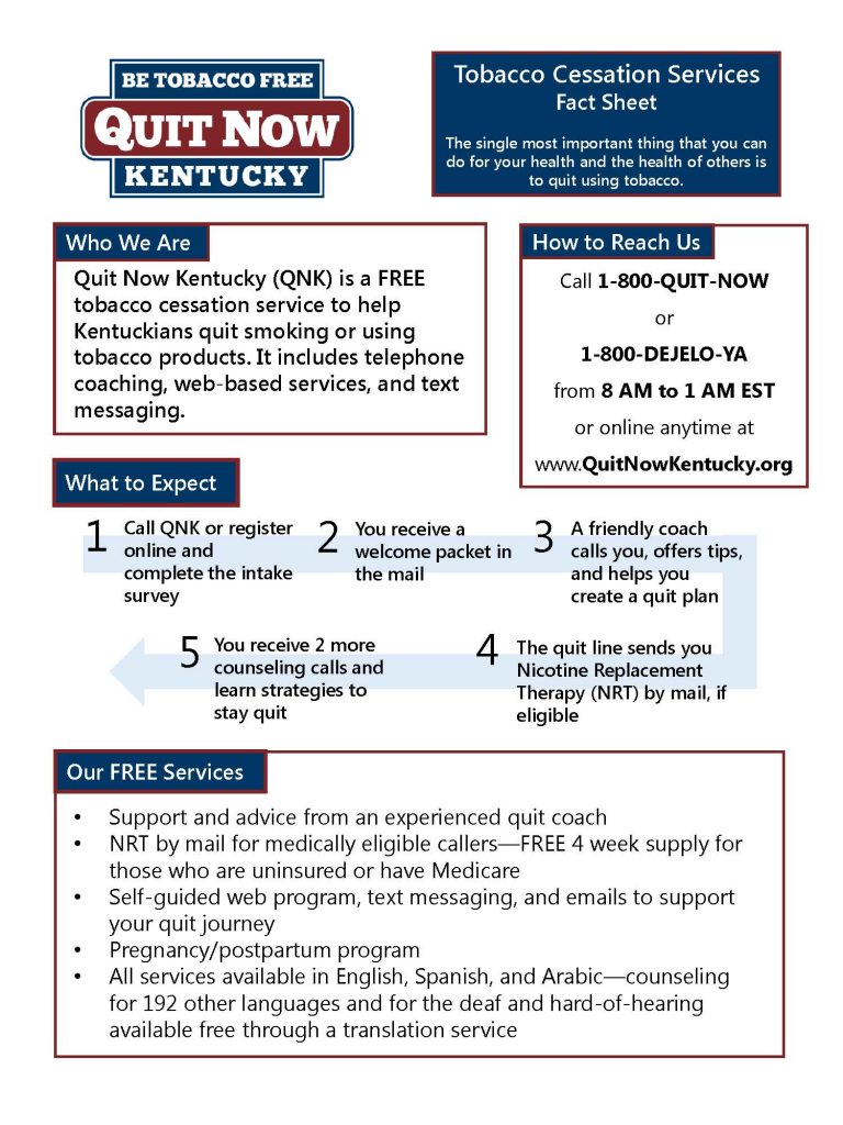 Quit Now Kentucky Fact Sheet